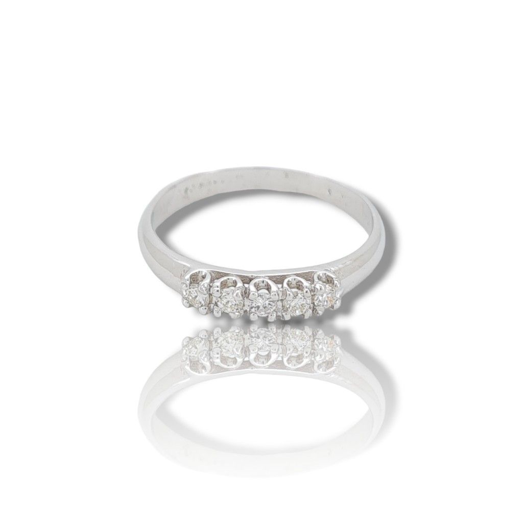 White gold eternity ring k18 with 5 diamonds (P2241)